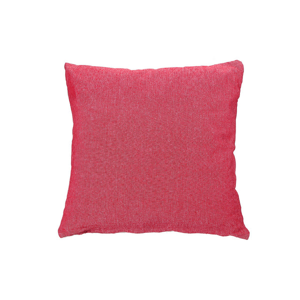 Chambray Cushion With Zipper (Red) - Set of 2