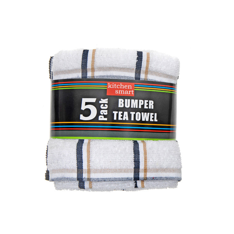 5 Pack Assorted Terry Kitchen Towels