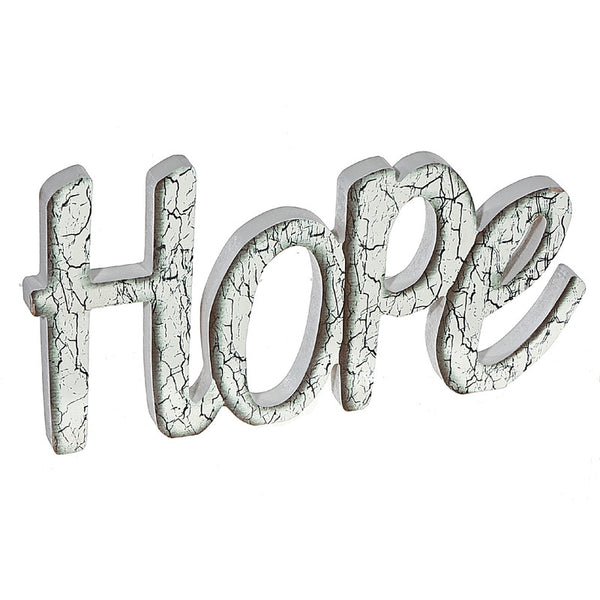 Crackled Word Sign (Hope - White)