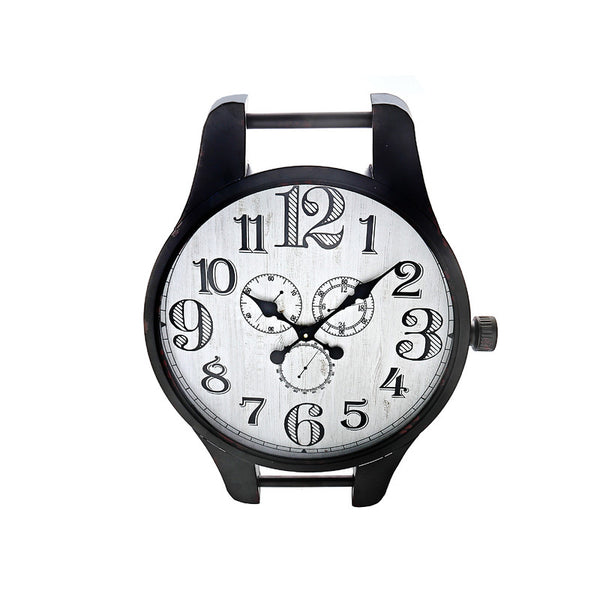 Black Metal Watch Shaped Clock