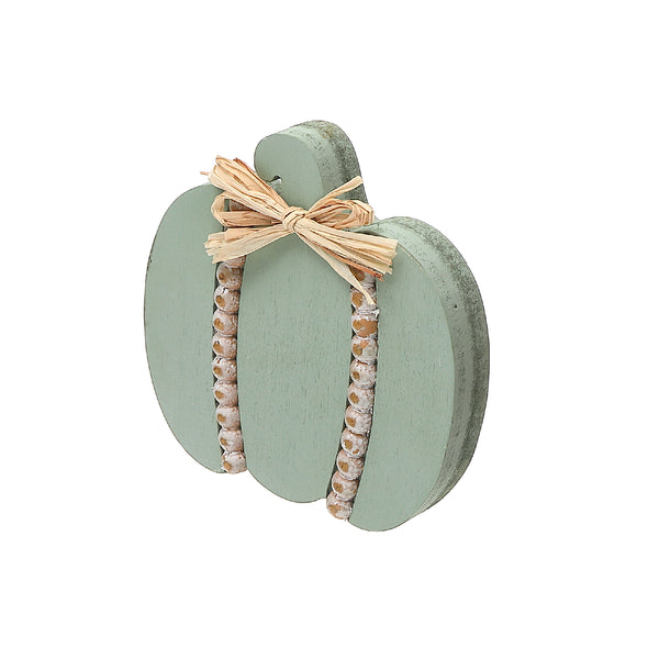 Sage Green Pumpkin Stand With Beads