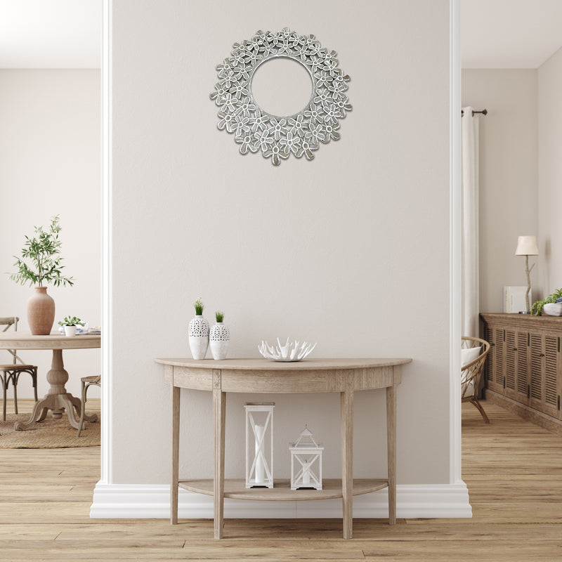 Accent Mirror Gray Floral