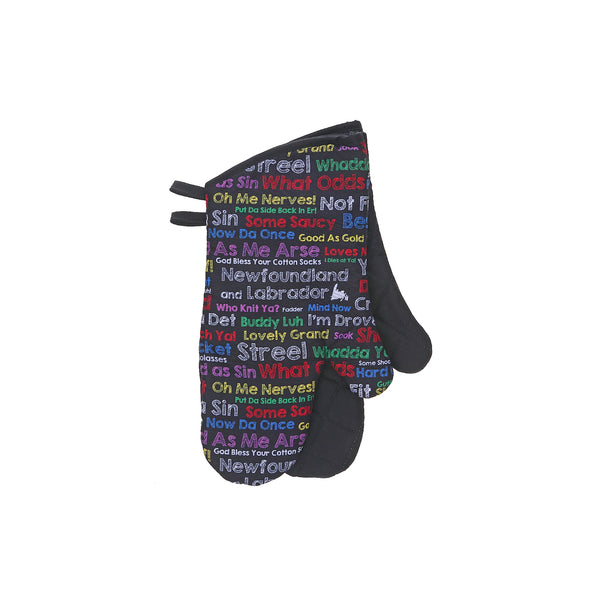 Oven Mitts 2 Pcs Colorful Sayings - Set of 2
