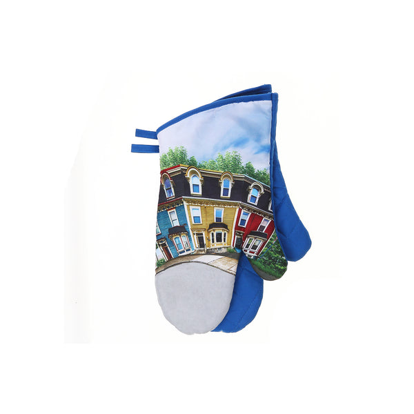 Oven Mitts 2 Pcs Whimsical Rowhouse - Set of 2