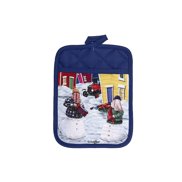 Pot Holder With Pocket (Snowmers) - Set of 6