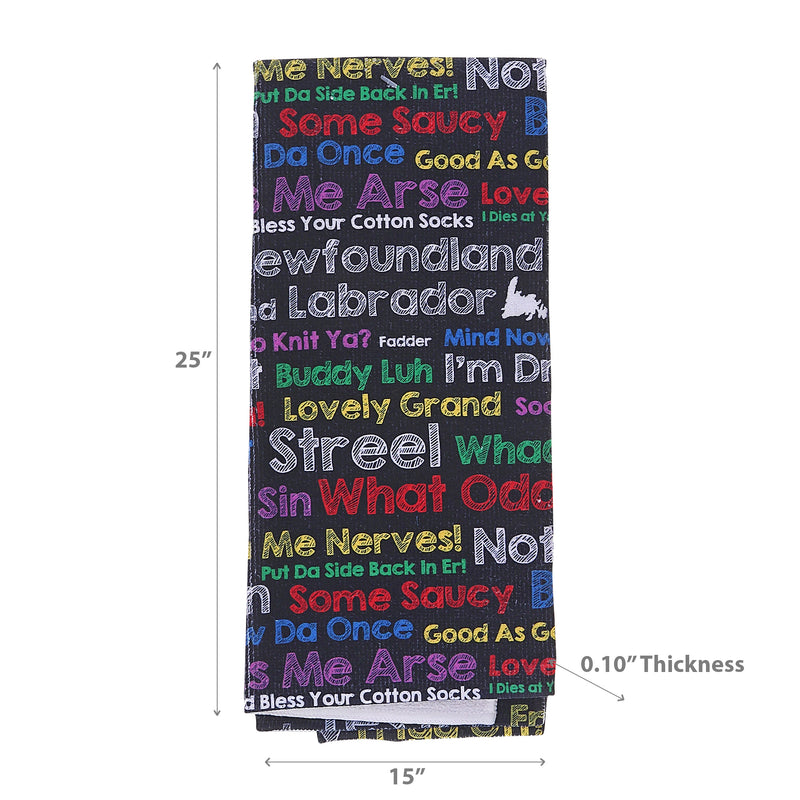 Microfibre Hand Towel Colorful Sayings - Set of 6