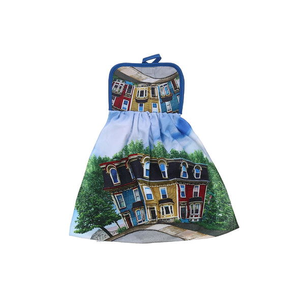 Microfibre Tie Hand Towel Whimsical Rowhouse - Set of 2