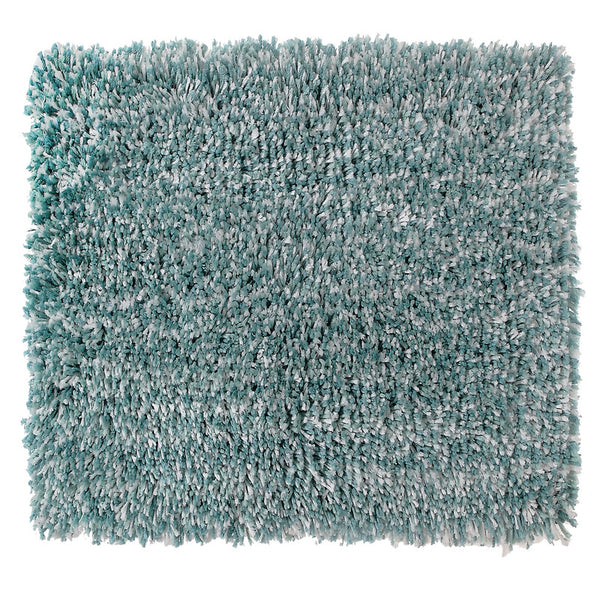 Microfibre Shaggy Bath Mat (Blue/White) (20 X 32)