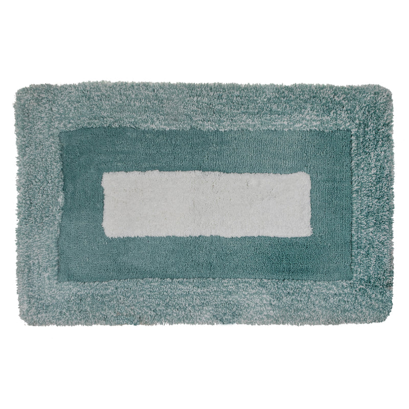 Microfibre Border Bath Mat (Blue) (20 X 32)