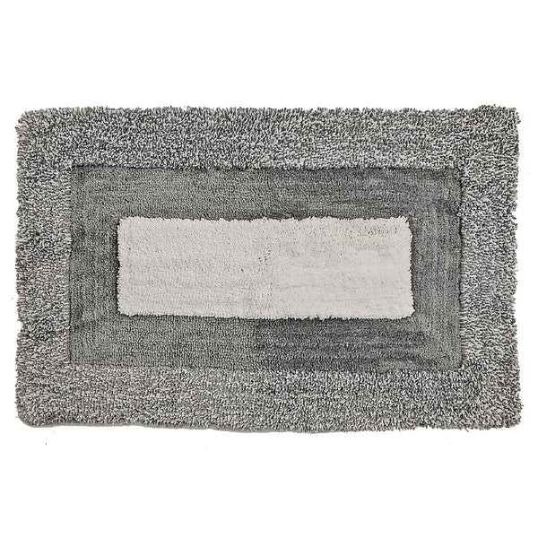 Microfibre Border Bath Mat (Gray) (20 X 32)