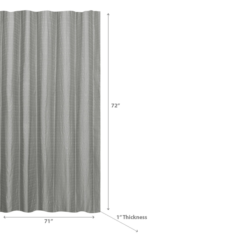 Embossed Shower Curtain With C Hooks Gray