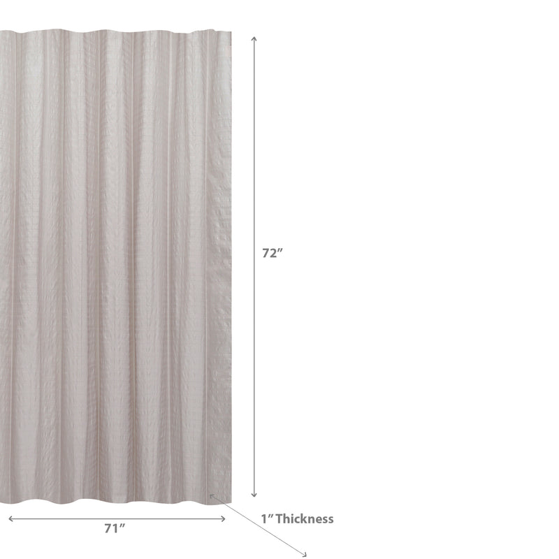 Embossed Shower Curtain With C Hooks Taupe