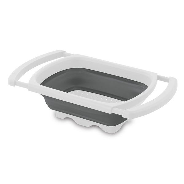 Collapsible Over The Sink Colander (White/Gray)