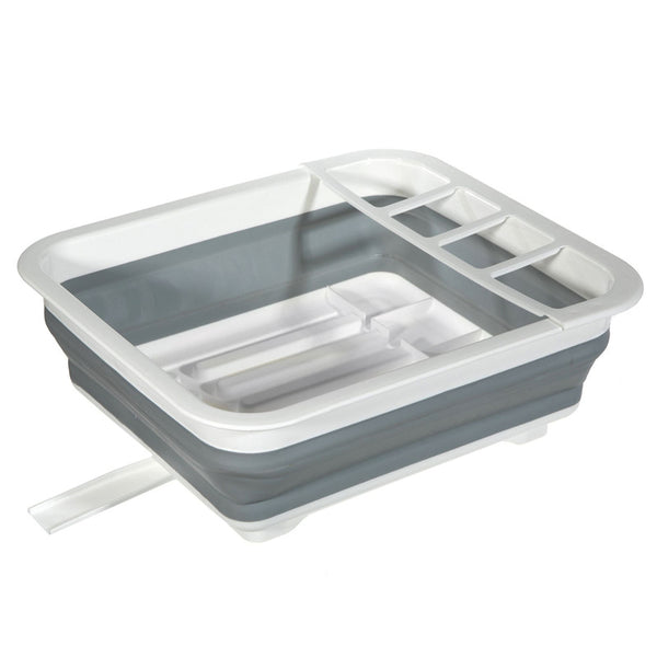 Collapsible Dish Rack (White/Gray)
