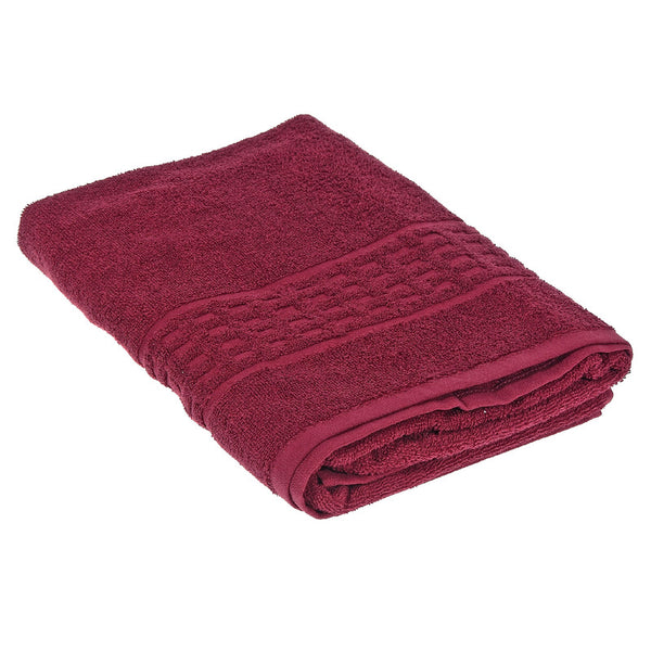 Basketweave Bath Towel (27 X 50) (Burgundy) - Set of 2