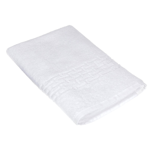 Basketweave Bath Towel (27 X 50) (White) - Set of 2