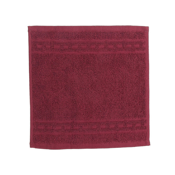 Basketweave Wash Cloth (12 X 12) (Burgundy) - Set of 6