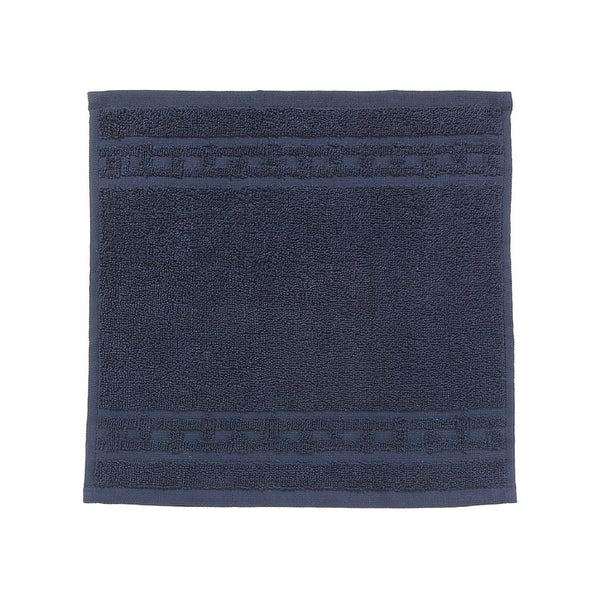 Basketweave Wash Cloth (12 X 12) (Navy Blue) - Set of 6