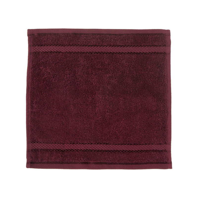 Ellis Wash Cloth (12 X 12) (Burgundy) - Set of 6