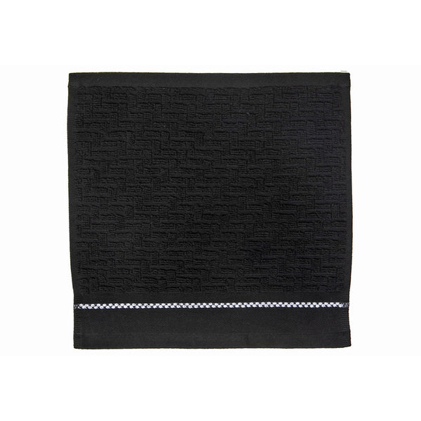 Luxury Stitch Wash Cloth (12 X 12) (Black) - Set of 6