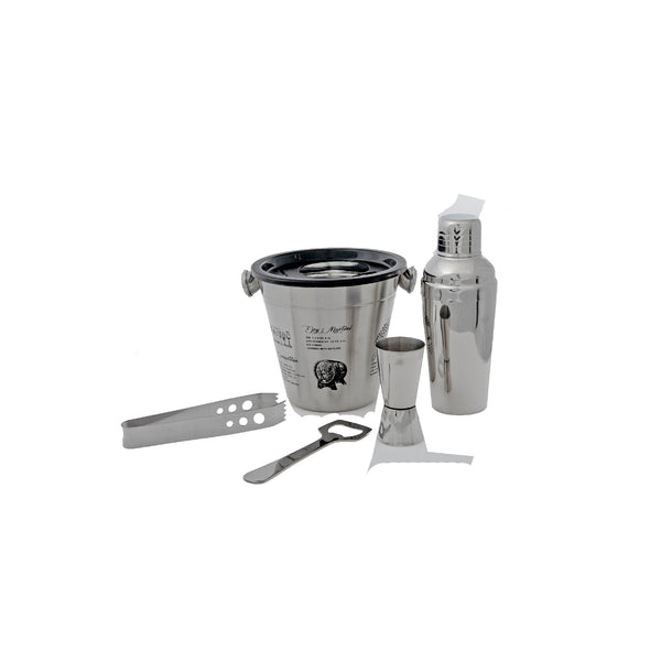 Stainless Steel 5 Pc Cocktail Shaker Set