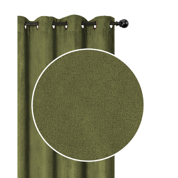 Faux Suede Panel With 8 Grommets (Moss Green) - Set of 2