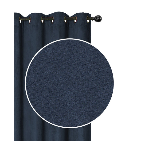 Faux Suede Panel With 8 Grommets (Navy Blue) - Set of 2