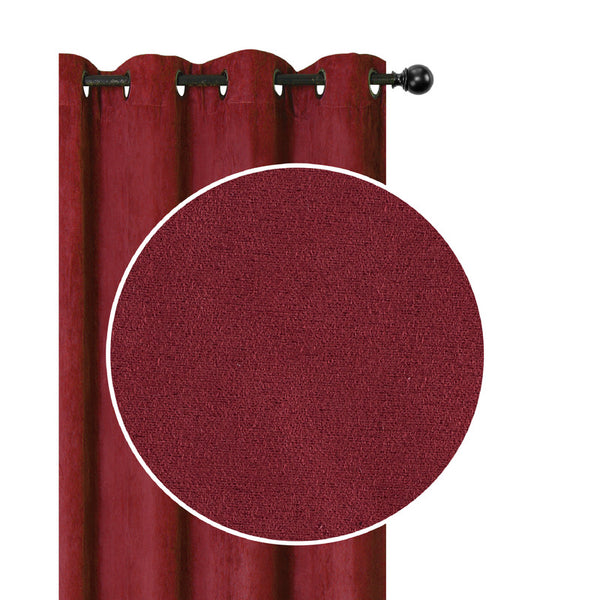 Faux Suede Panel With 8 Grommets (Red) - Set of 2
