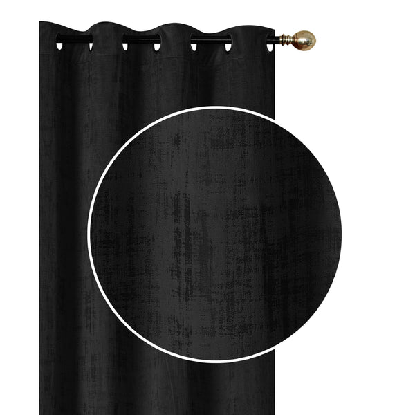 Embossed Rubber Panel & Grommets Black 96" - Set of 2