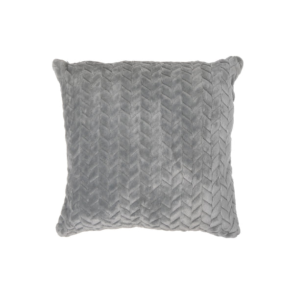 Braided Fleece Cushion (Gray) - Set of 2
