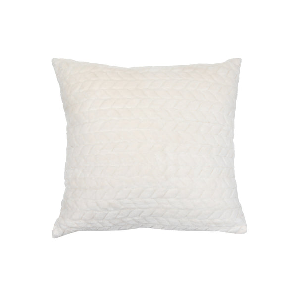 Braided Fleece Cushion (White) - Set of 2