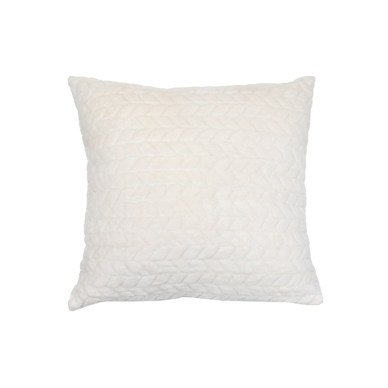 Braided Fleece Cushion (White) - Set of 2