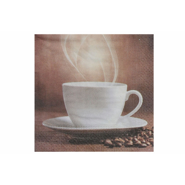 20 Pack 3 Ply Cocktail Napkin (Steaming Coffee) - Set of 6