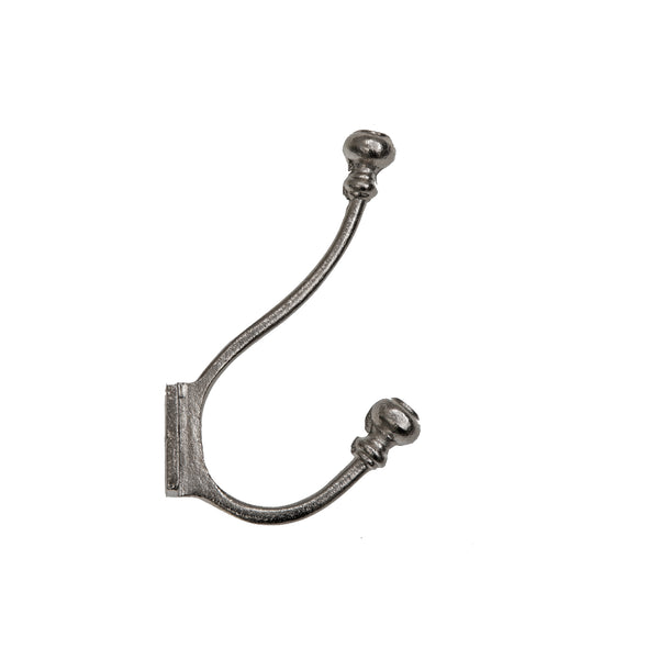 Classic Double Iron Wall Hook (Nickel) - Set of 2