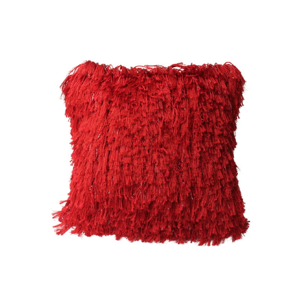 Furry Cushion (Red) - Set of 2