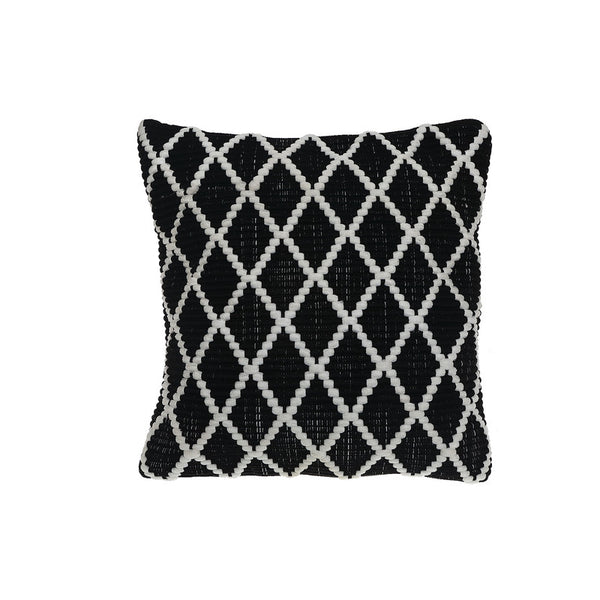Ribbed Diamond Cushion (Black) - Set of 2