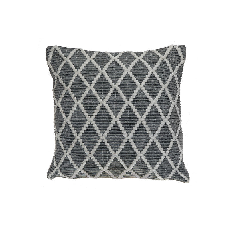 Ribbed Diamond Cushion (Gray) - Set of 2