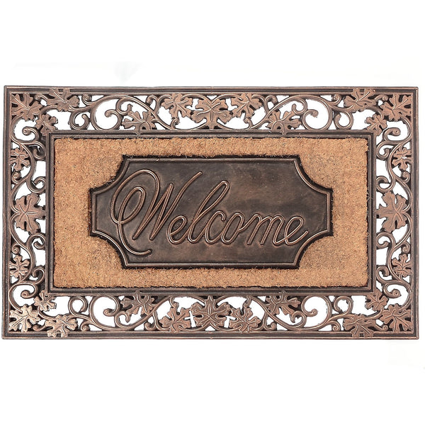 Rubber & Brush Mat (Copper Welcome Stamp)