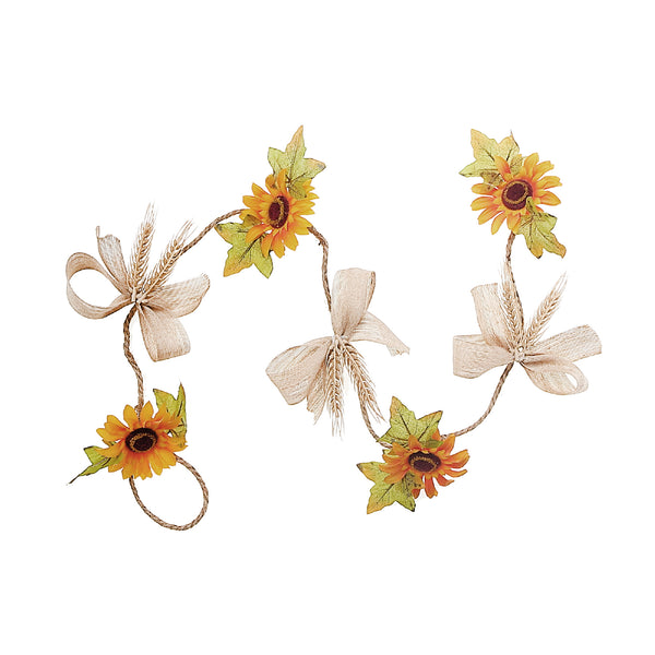 Sunflower And Ribbon Rope Garland - Set of 2
