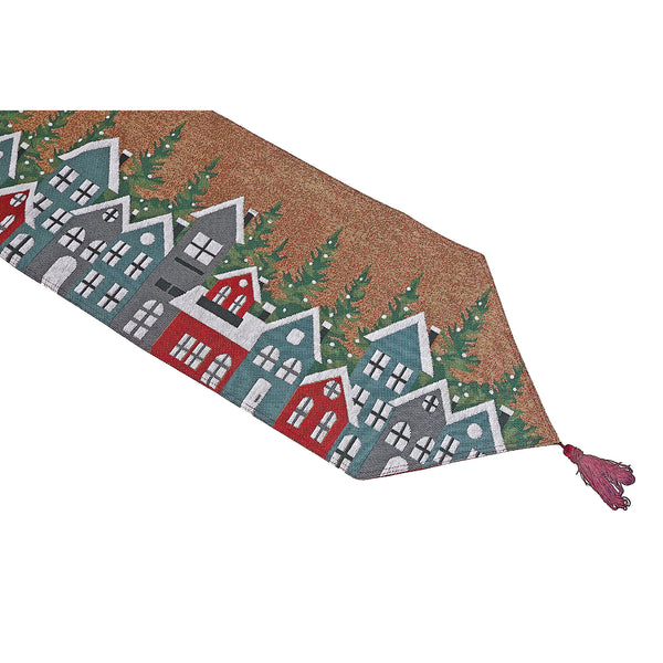 Tapestry Table Runner (Winter Village) (36") - Set of 2