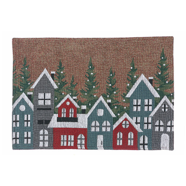 Tapestry Placemat (Winter Village) (13 X 18) - Set of 12