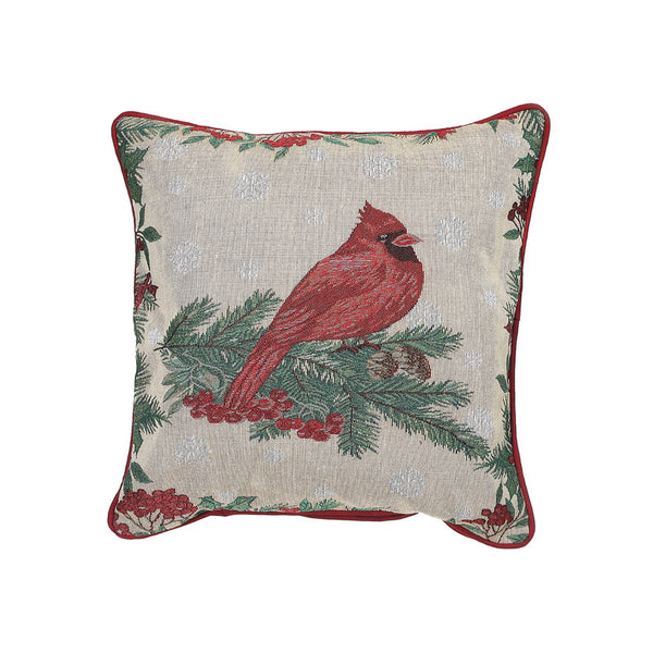 Tapestry Cushion (Red Cardinal) (18 X 18) - Set of 2