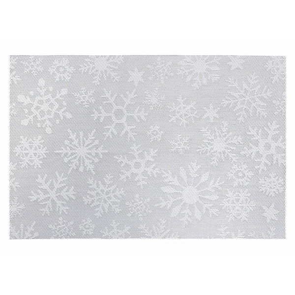Vinyl Placemat (Silver Snowflake On White) - Set of 12