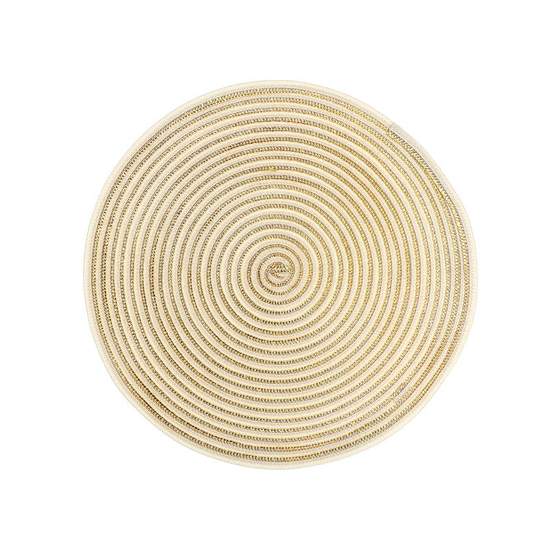 Woven Round Shimmer Placemat (Gold) - Set of 12