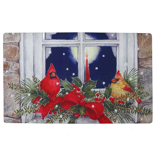Printed Rubber Mat (Cardinal Couple By Window)