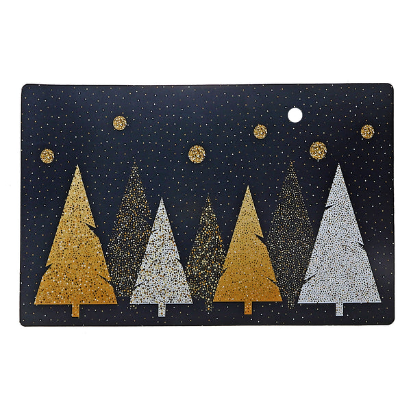 Christmas Printed Rubber Mat Black Gold Christmas