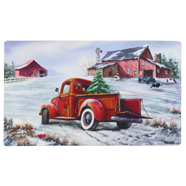 Printed Rubber Mat (Red Truck)