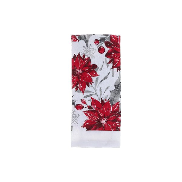 Christmas Hand Towel Red Poinsettia - Set of 6