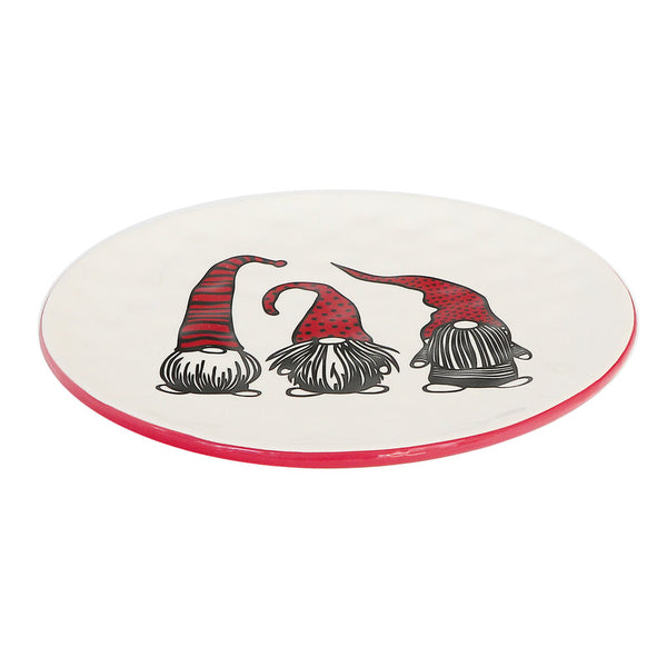 Ceramic Gnome Round Plate - Set of 4