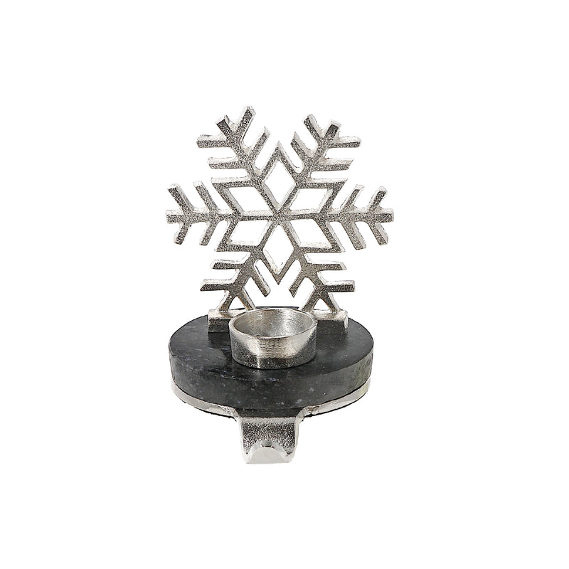 Christmas Snowflake With Tealight Stocking Holder (Silver)